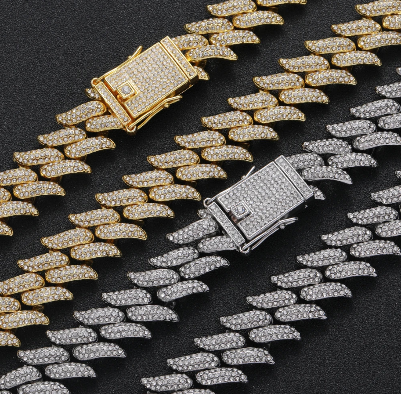 INTER LINK CHAIN - ICED WHITE GOLD (Copy) (Copy) (Copy)