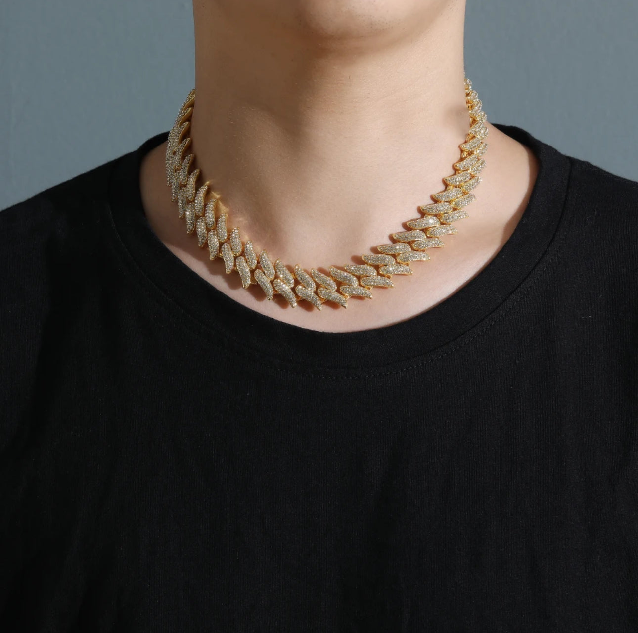 INTER LINK CHAIN - ICED WHITE GOLD (Copy) (Copy) (Copy)