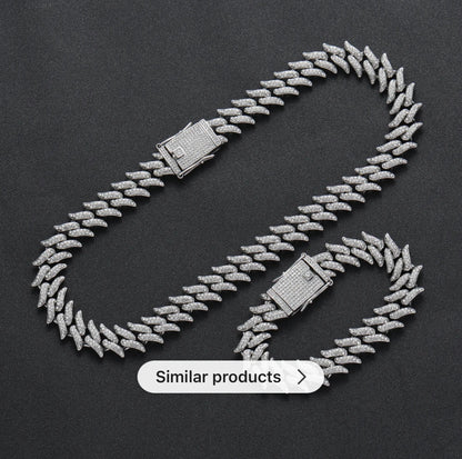 INTER LINK CHAIN - ICED WHITE GOLD (Copy) (Copy) (Copy)