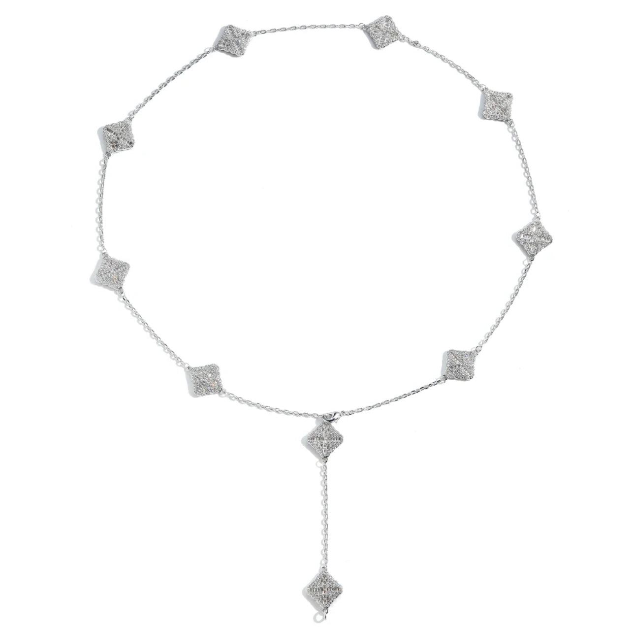 DIAMOND ROPE LEAF CHAIN NECKLACE