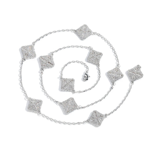 DIAMOND ROPE LEAF CHAIN NECKLACE